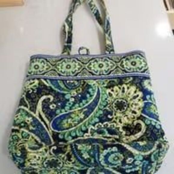Vera Bradley tote bag in the "Rhythm and Blues" pattern retired READ - Picture 3 of 11